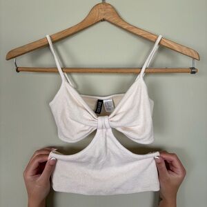 Divided H&M Beige Knit Crop Top